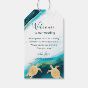 Turtles Coastal Destination Wedding Welcome Gift Tags
