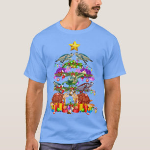 Turtles Lover Xmas Gift Sea Turtle Christmas Tree T-Shirt
