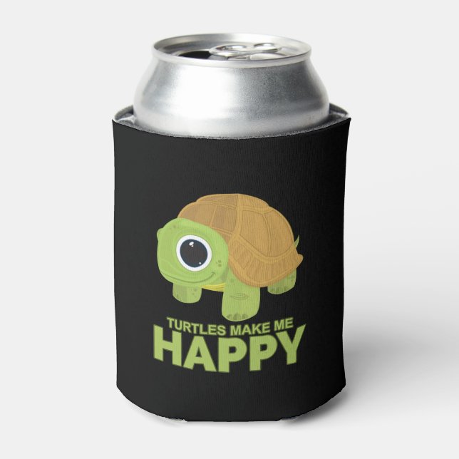 Turtles Make Me Happy Can Cooler (Can Front)