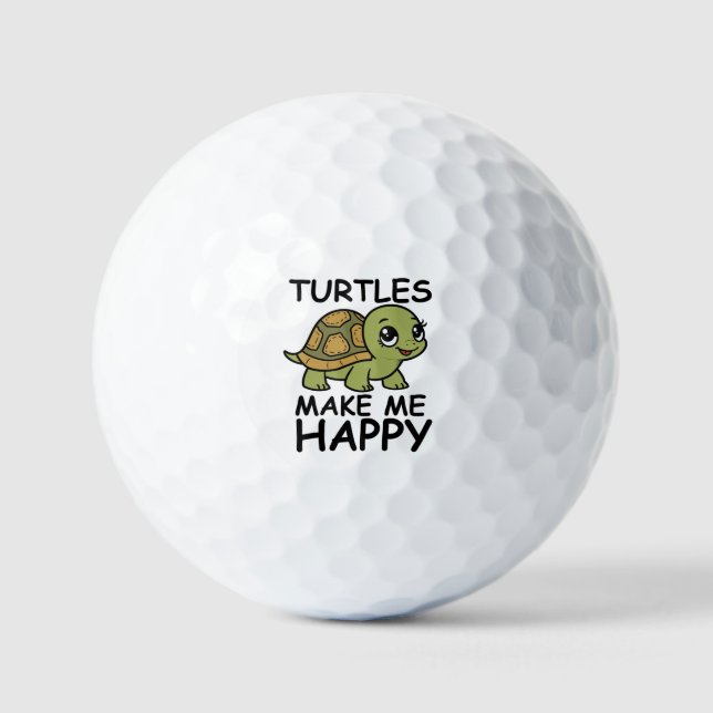 Turtles Make Me Happy Golf Balls (Front)