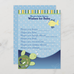 Turtles Ocean Reef Wishes for Baby Shower Card