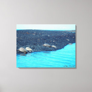 Turtles of Kiholo Bay Hawaii scenic canvas print