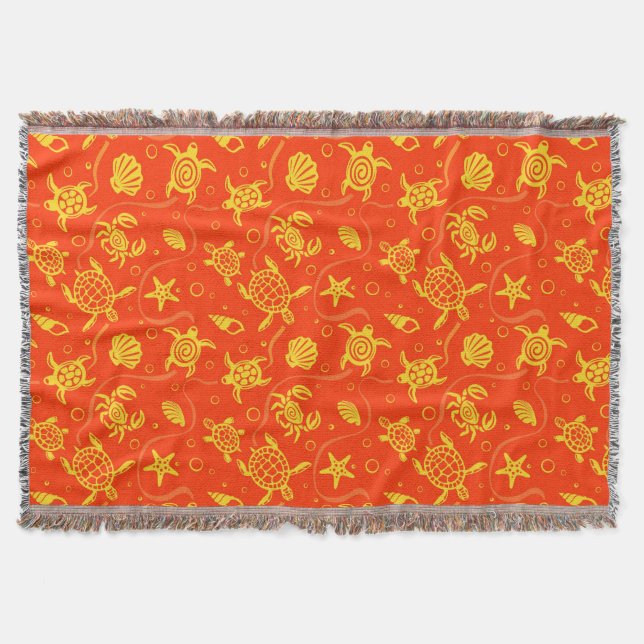 Turtles Pattern Throw Blanket (Front)