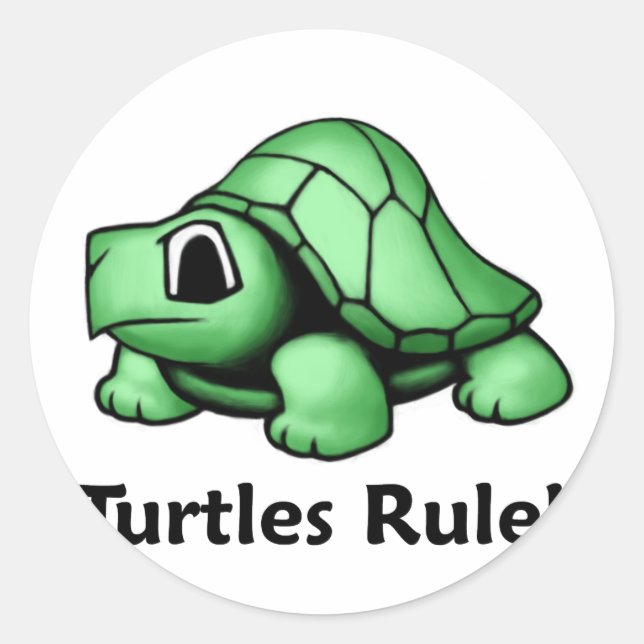 Turtles Rule! Classic Round Sticker (Front)