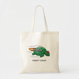 Turtle's wild jetpack ride tote bag