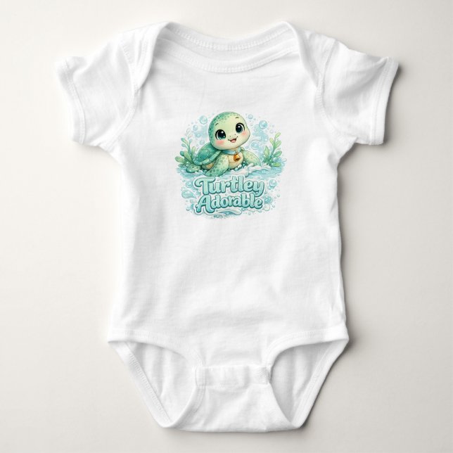 Turtley Adorable Baby Bodysuit (Front)