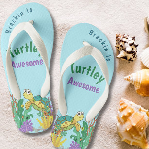 Turtley Awesome Cute Personalised Turtle Sandals