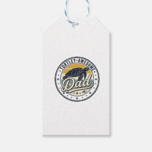 Turtley Awesome Dad Vintage Turtle Shirt Design_1 Gift Tags