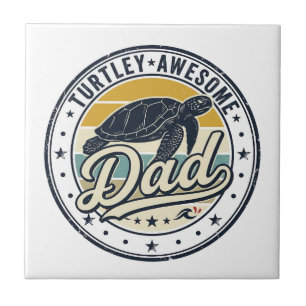 Turtley Awesome Dad Vintage Turtle Shirt Design_1 Tile