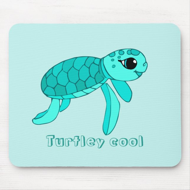 Turtley cool baby sea turtle mouse pad (Front)