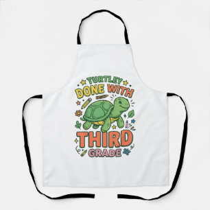 Turtley Done With Third Grade Turtle School Shirt_ Apron