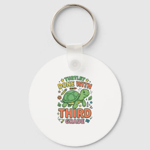Turtley Done With Third Grade Turtle School Shirt_ Key Ring