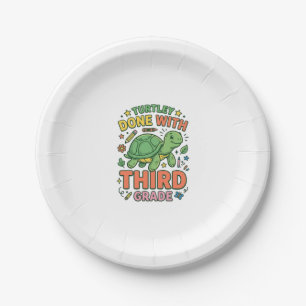 Turtley Done With Third Grade Turtle School Shirt_ Paper Plate