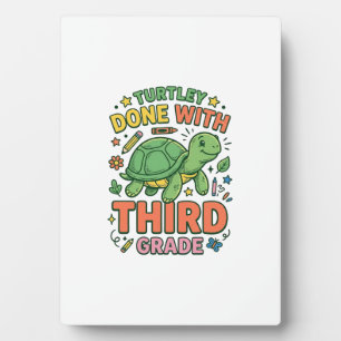 Turtley Done With Third Grade Turtle School Shirt_ Plaque