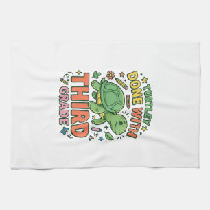 Turtley Done With Third Grade Turtle School Shirt_ Tea Towel