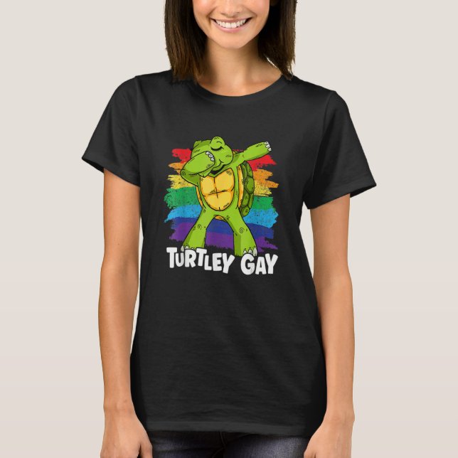 Turtley Gay Pride Rainbow Flag Lgbt Community Lgbt T-Shirt (Front)