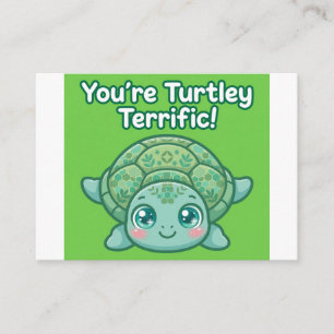Turtley Terrific Lunchbox Note — Encouragement Car Enclosure Card