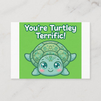 Turtley Terrific Lunchbox Note — Encouragement Car Enclosure Card