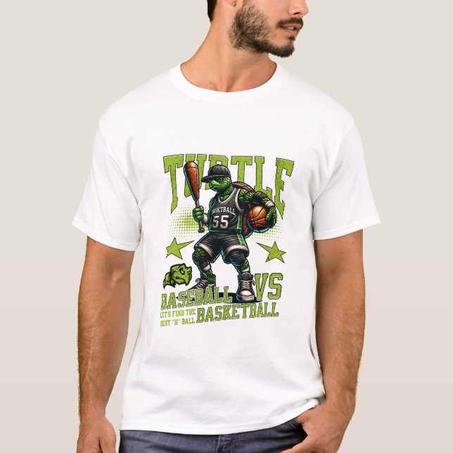 turtule basket ball game T-Shirt (Front)