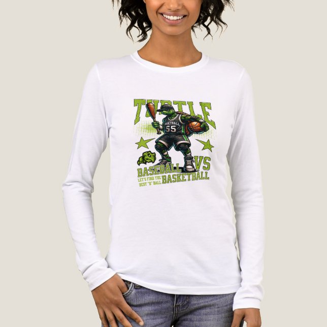 turtule basket ball game Tri-Blend shirt (Front)