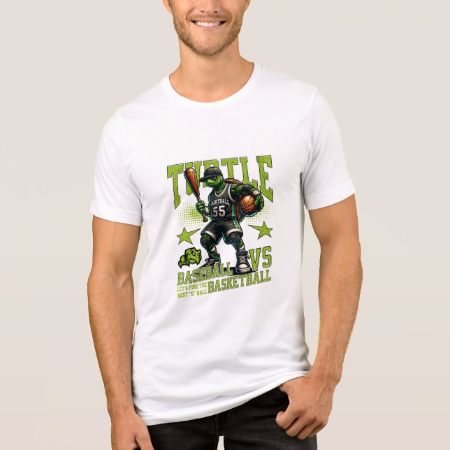 turtule basket ball game Tri-Blend shirt (Front)