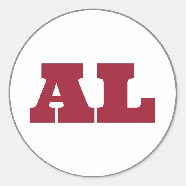 Tuscaloosa (AL) - White x Crimson x Grey Classic Round Sticker (Front)