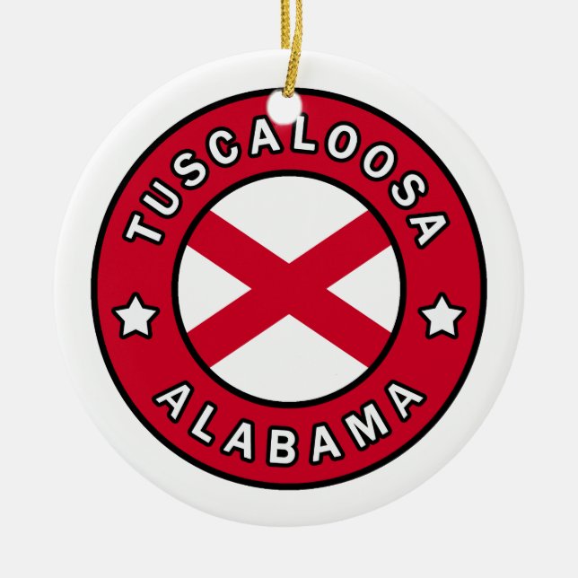 Tuscaloosa Alabama Ceramic Tree Decoration (Front)