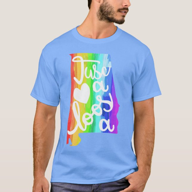 Tuscaloosa Alabama Map Rainbow T-Shirt (Front)