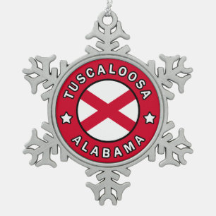 Tuscaloosa Alabama Snowflake Pewter Christmas Ornament