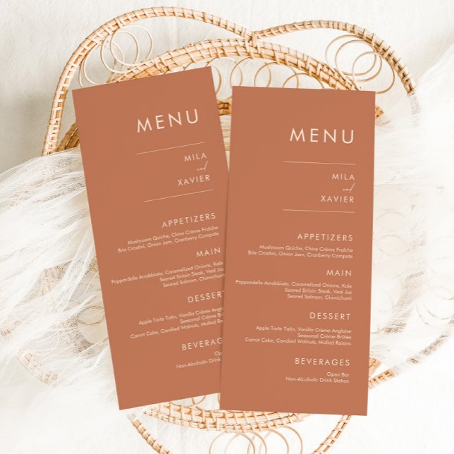 Tuscan Amber | Modern Minimal Wedding Menu (Creator Uploaded)