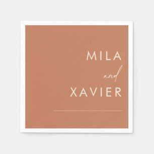 Tuscan Amber Modern Minimal Wedding Napkins