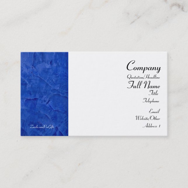 Tuscan Blue Wrapped Business Cards (Front)