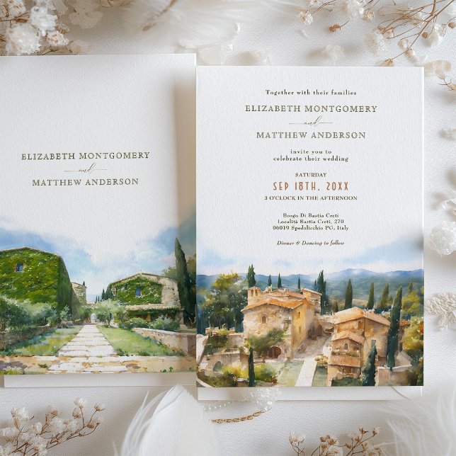 Tuscan Borgo Di Bastia Creti Wedding Invitation (Creator Uploaded)