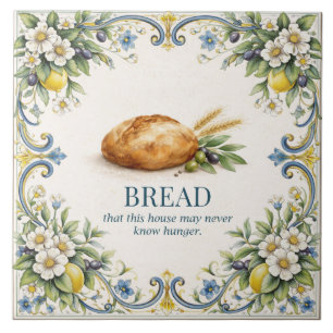 Tuscan Bread Kitchen Blessing Mediterranean Tile