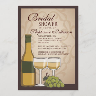 Tuscan Bridal Shower Wine Themed Invitation