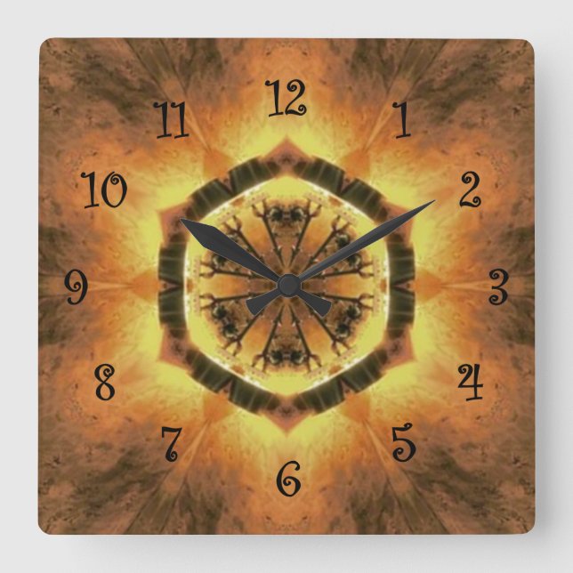 Tuscan Colours ~ Gold, Russet, White 73  Square Wall Clock (Front)