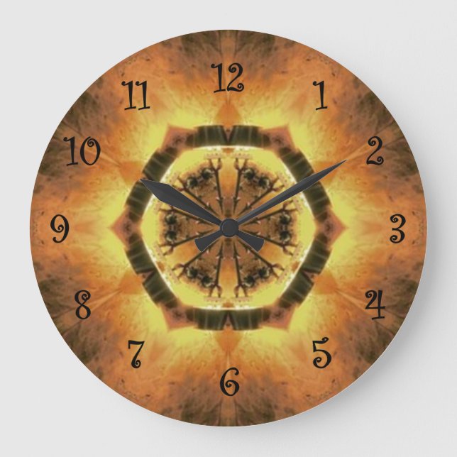 Tuscan Colours ~ Gold, Russet, White 74 Large Clock (Front)