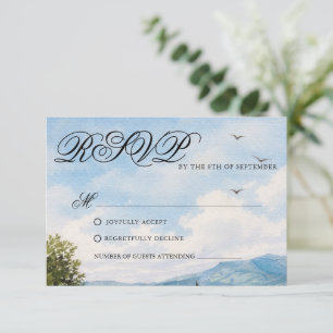 Tuscan Countryside Scenery Wedding Response Card