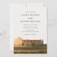 Tuscan Farmhouse Cypress Dawn Watercolor Wedding