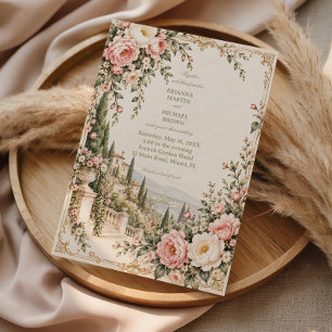 Tuscan Garden Peony Vintage Grandeur Invitation