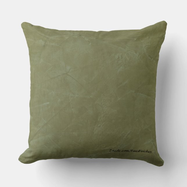 Tuscan Green Faux Stone Pattern Throw Pillows (Front)