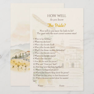 Tuscan How Well Do You Know The Bride Game