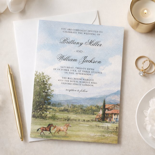 Tuscan-Inspired Countryside Landscape Wedding  Invitation (Creator Uploaded)