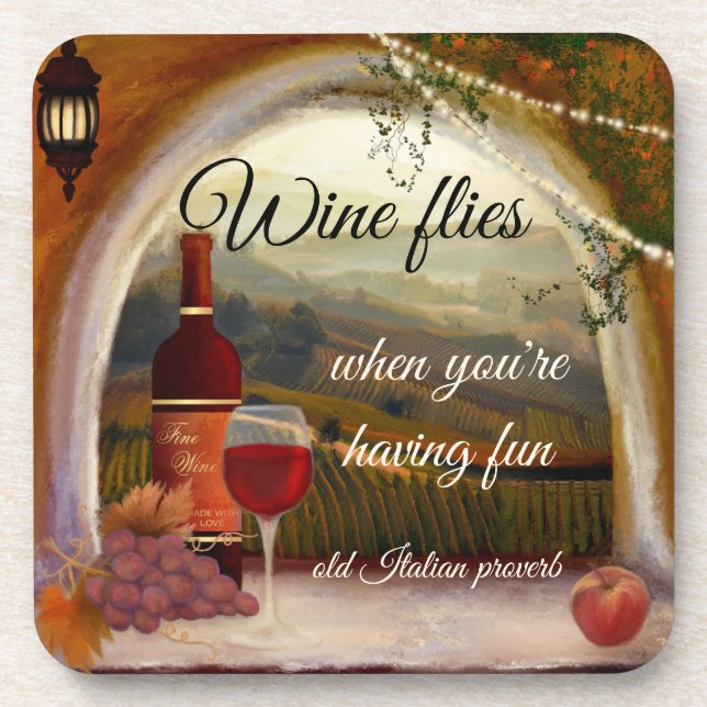 Tuscan Landscape Italian Art Wine Coasters (Front)