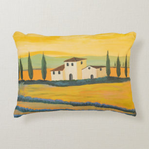 Tuscan landscape, private painter, acrylic paintin decorative cushion