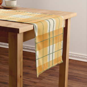Tuscan Lemon Grove Sunlit Plaid Table Runner