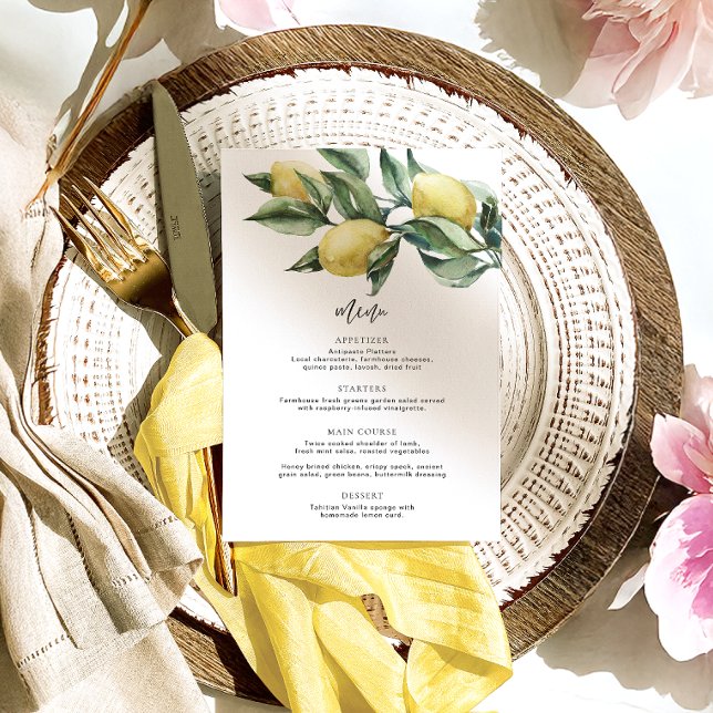 Tuscan Lemons Menu & Thank You (Creator Uploaded)