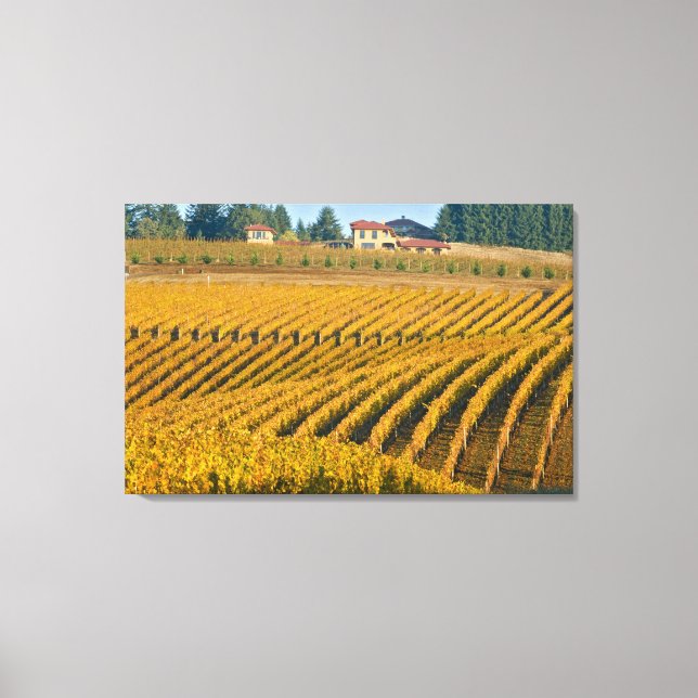 Tuscan-looking Black Walnut Inn above the Canvas Print (Front)