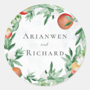 Tuscan Olives Botanical Wreath Classic Round Sticker
