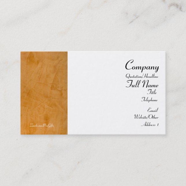 Tuscan Orange Wrapped Business Cards (Front)